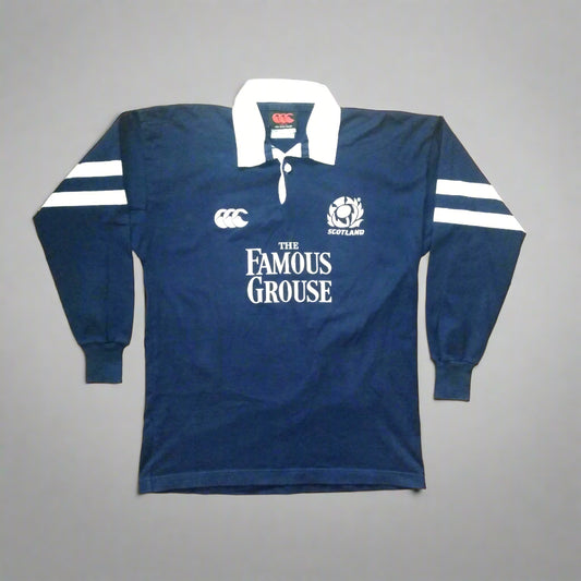 Scotland Rugby  Long Sleeve  Home  Jersey  2002 / 03  Canterbury     Unisex Adults       The Famous Grouse  Scotland Rugby Jersey Shirt Vintage Retro 6 Nations  SHIRTS V SKINS   