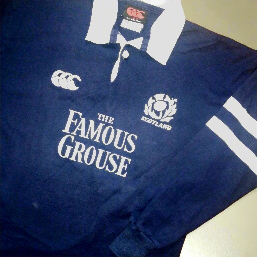 Scotland Rugby  Long Sleeve  Home  Jersey  2002 / 03  Canterbury     Unisex Adults       The Famous Grouse  Scotland Rugby Jersey Shirt Vintage Retro 6 Nations  SHIRTS V SKINS   