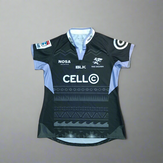 Sharks 2016 / 17 Rugby Jersey BLK (Size 10)   [Very Good]