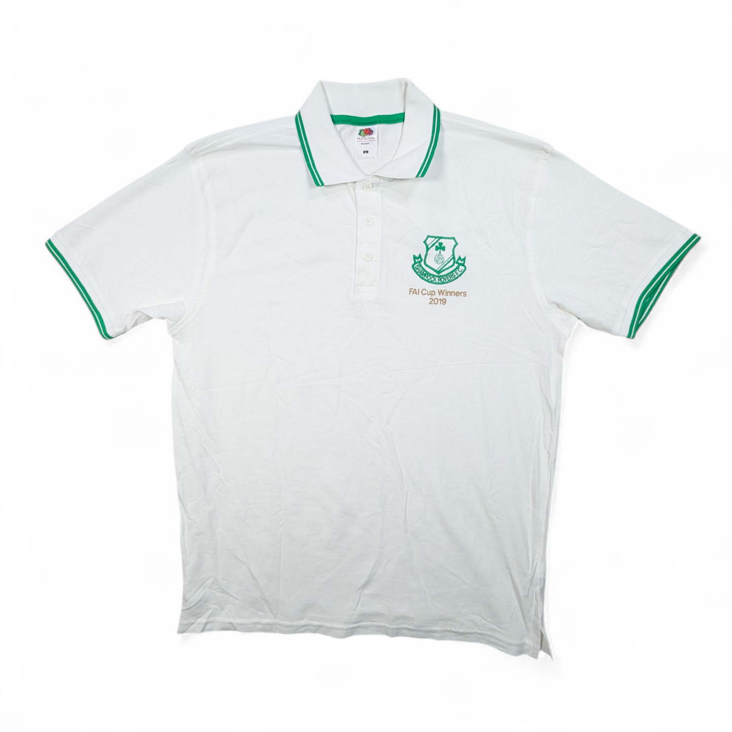 Shamrock Rovers Fruit Of The Loom Football Polo Shirt 2019 FAI Cup Winners 