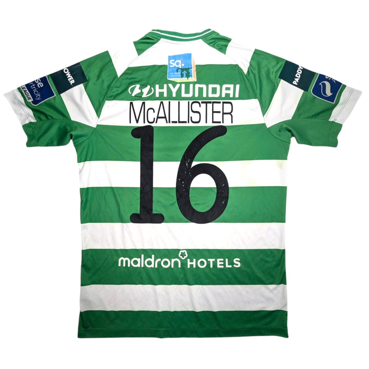 Shamrock Rovers Player Issue New Balance Home Football Jersey 2017 McAllister #16 (M) [Fair]