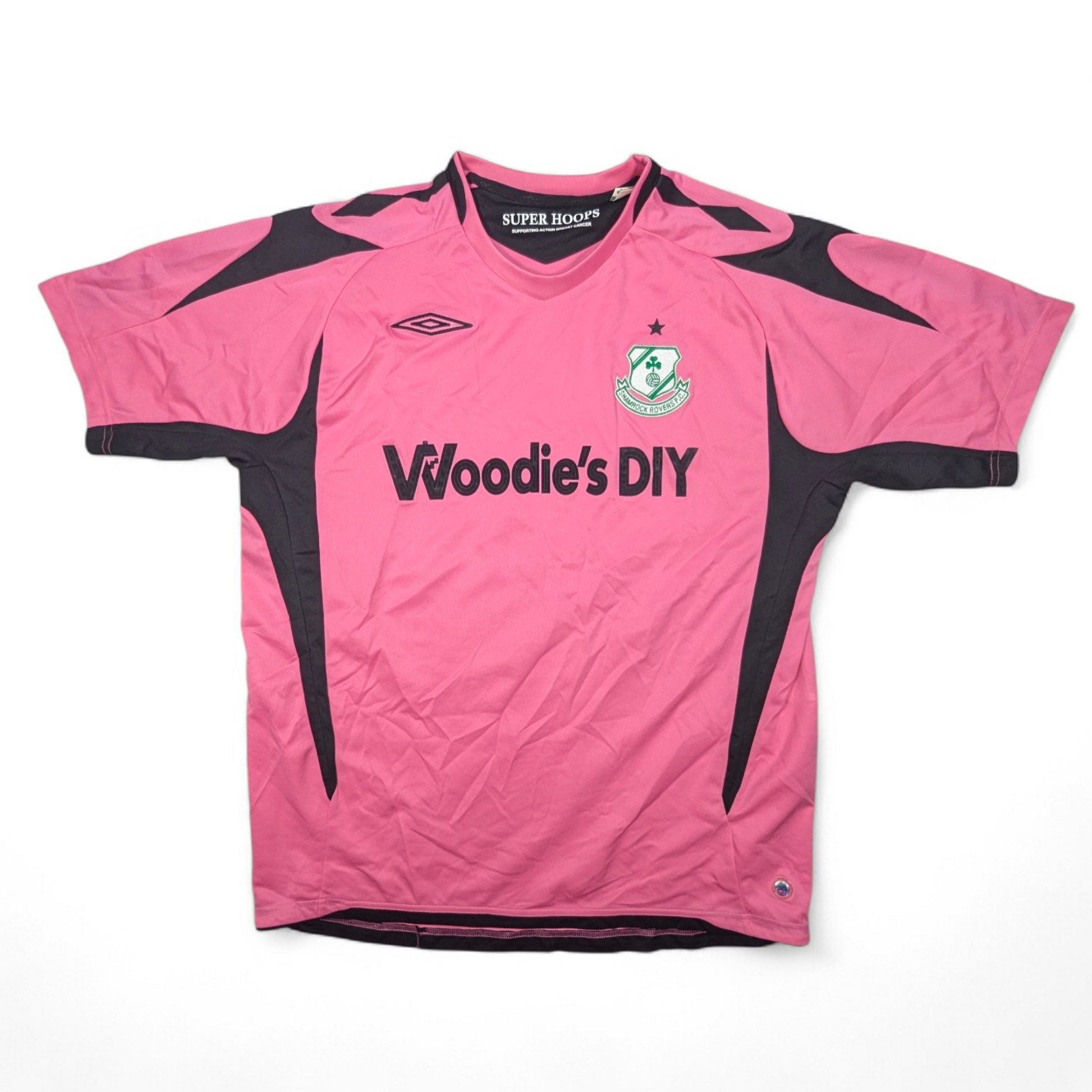 Shamrock Rovers Umbro Away Football Jersey 2009 (XL)  Action Breast Cancer 