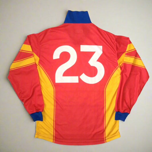 St Fintans Highschool Sutton GAA  Long Sleeve  Home  Jersey  2004 / 05  O'Neills  Player Issue   Unisex Adults     #23  Sponsorless  Dublin GAA Gaelic football Hurling Leinster All Ireland Croke Park   SHIRTS V SKINS   