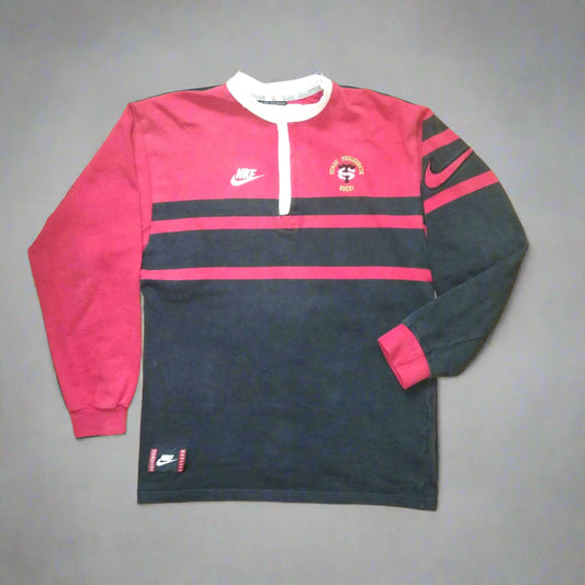 Stade Toulouse Rugby  Long Sleeve  Home  Jersey  1996 / 97  Nike     Unisex Adults       Sponsorless  Stade Toulouse Toulousain France Rugby Jersey Shirt Vintage Retro   SHIRTS V SKINS   