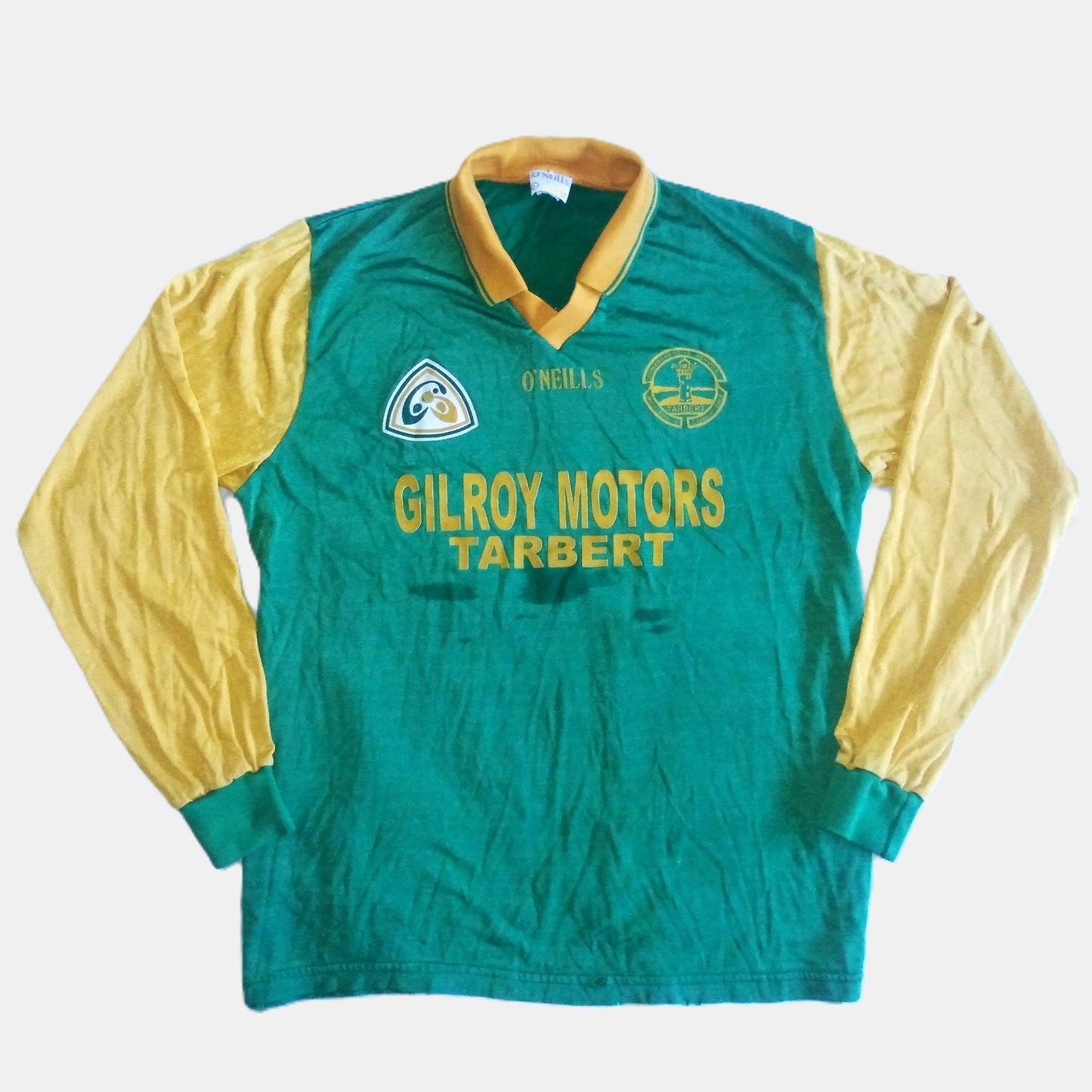 Tarbert Comprehensive School GAA  Home  Jersey  1990s  O'Neills  Player Issue   Unisex Adults       Gilroy Motors  SVS1938  