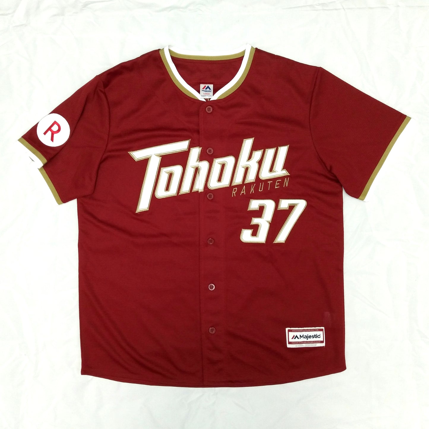 Tohoku Rakuten Eagles Baseball  Short Sleeve  Alternate  Jersey  2016 / 17  Majestic  Shima Motohiro   Unisex Adults     #37  Rakuten  Tohoku Rakuten Eagles Jersey Shirt Japan Baseball Vintage Retro  SHIRTS V SKINS   