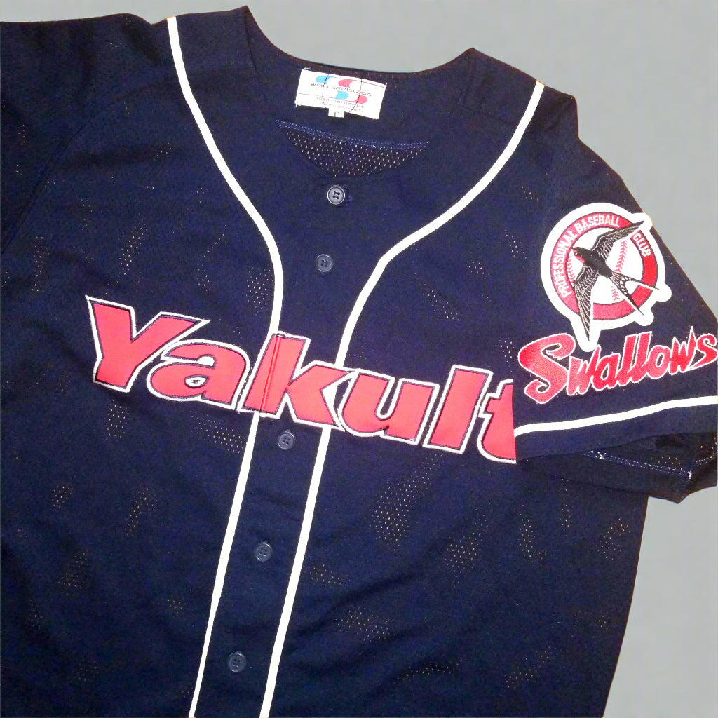 Tokyo Yakult Swallows Baseball  Short Sleeve  Away  Jersey  2000s  Wolrd Sports Goods     Unisex Adults       Yakult  Tokyo Yakult Swallows Baseball Jersey Shirt Japan Vintage Retro  SHIRTS V SKINS   