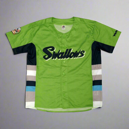 Tokyo Yakult Swallows Baseball  Short Sleeve  Home  Jersey  2020s  Majestic     Unisex Adults       Yakult  Tokyo Yakult Swallows Baseball Jersey Shirt Japan Vintage Retro  SHIRTS V SKINS   