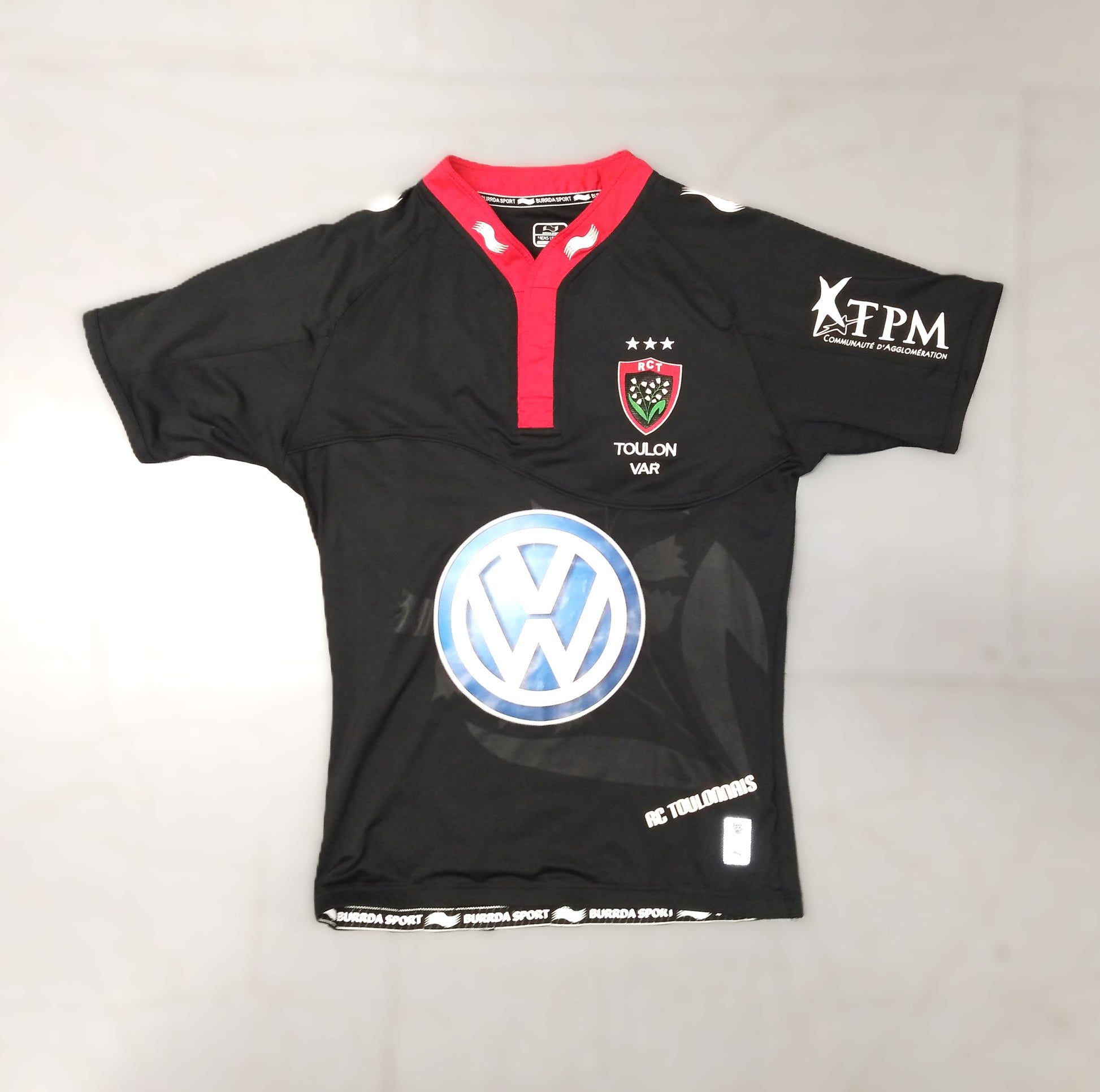 Toulon Rugby  Short Sleeve  Away  Jersey  2013 / 14  Burrda Sport  Test    Unisex Adults       Volks Wagen  Rtoulon Rugby France Top 14 Heineken Cup Vintage Retro  SHIRTS V SKINS   