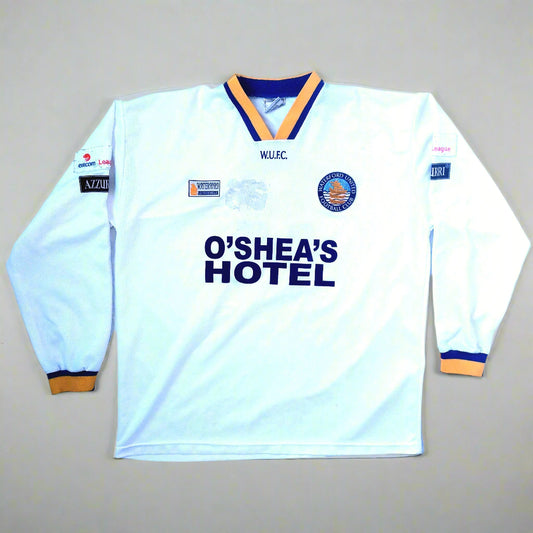 Waterford United Football  Away  Jersey  1999 / 00  Azzurri  Player Issue   Unisex Adults       O'Sheas Hotel  SVS1953  