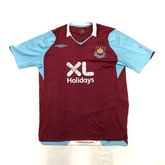 West Ham United Football  Short Sleeve  Home  Jersey  2008 / 09  Umbro     Unisex Adults       XL Holidays  West Ham United England London Football Soccer Jersey Shirt Premier League Vintage Retro  SHIRTS V SKINS   
