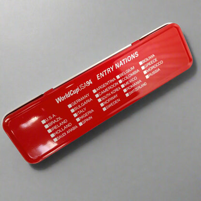 World Cup USA 1994 Football      Pencil Tin  1994  Coca Cola     Unisex Adults       Coca Cola  World Cup 1994 USA United States of America FIFA Vintage Retro Soccer Football  SHIRTS V SKINS   