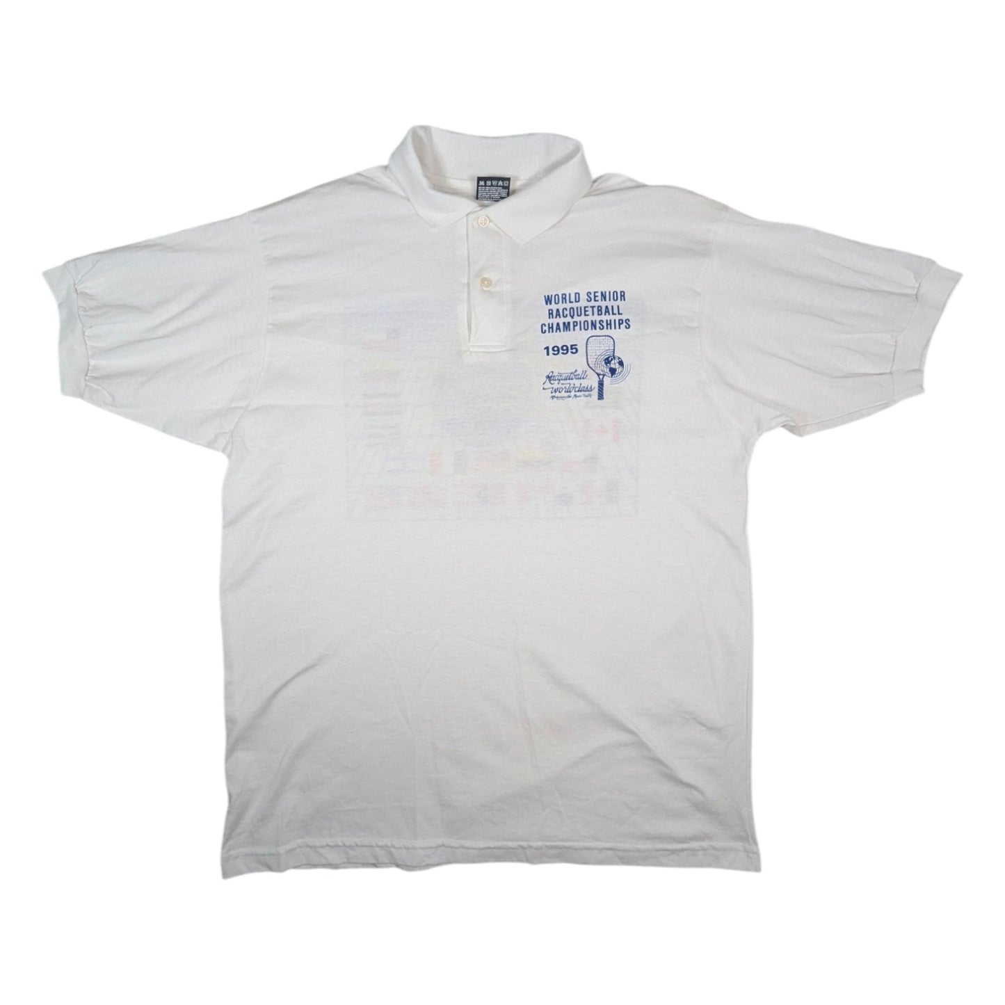 World Senior Raquetball Championships Fruit of The Loom Tennis Polo Shirt 1995