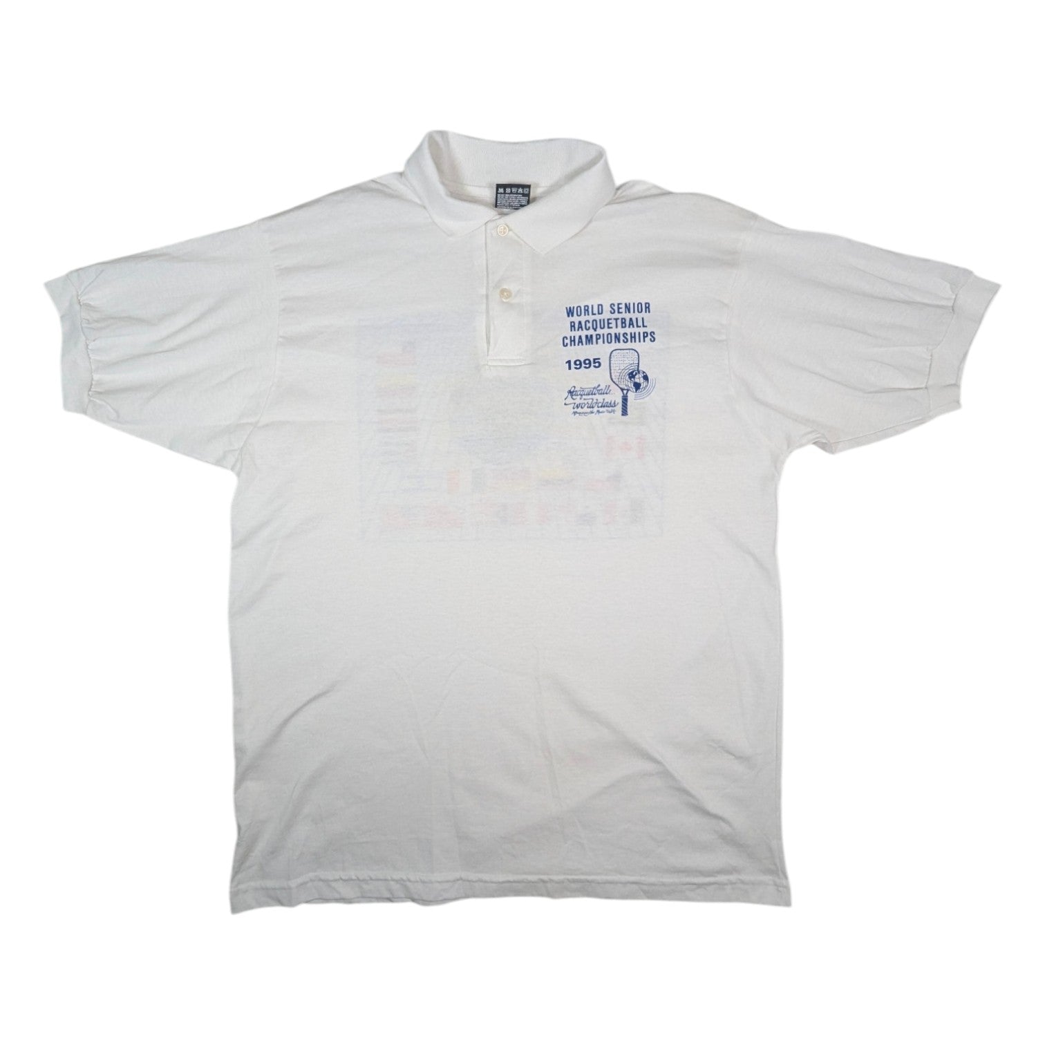 World Senior Raquetball Championships Fruit of The Loom Tennis Polo Shirt 1995