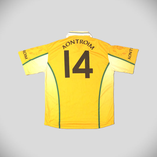 Antrim GAA  Short Sleeve  Home  Jersey  2003 / 04  O'Neills  Player Issue   Unisex Adults  Match Worn   #14  Bushmills Irish Whiskey  match worn antrim belfast ulster gaelic football hurling   SHIRTS V SKINS   