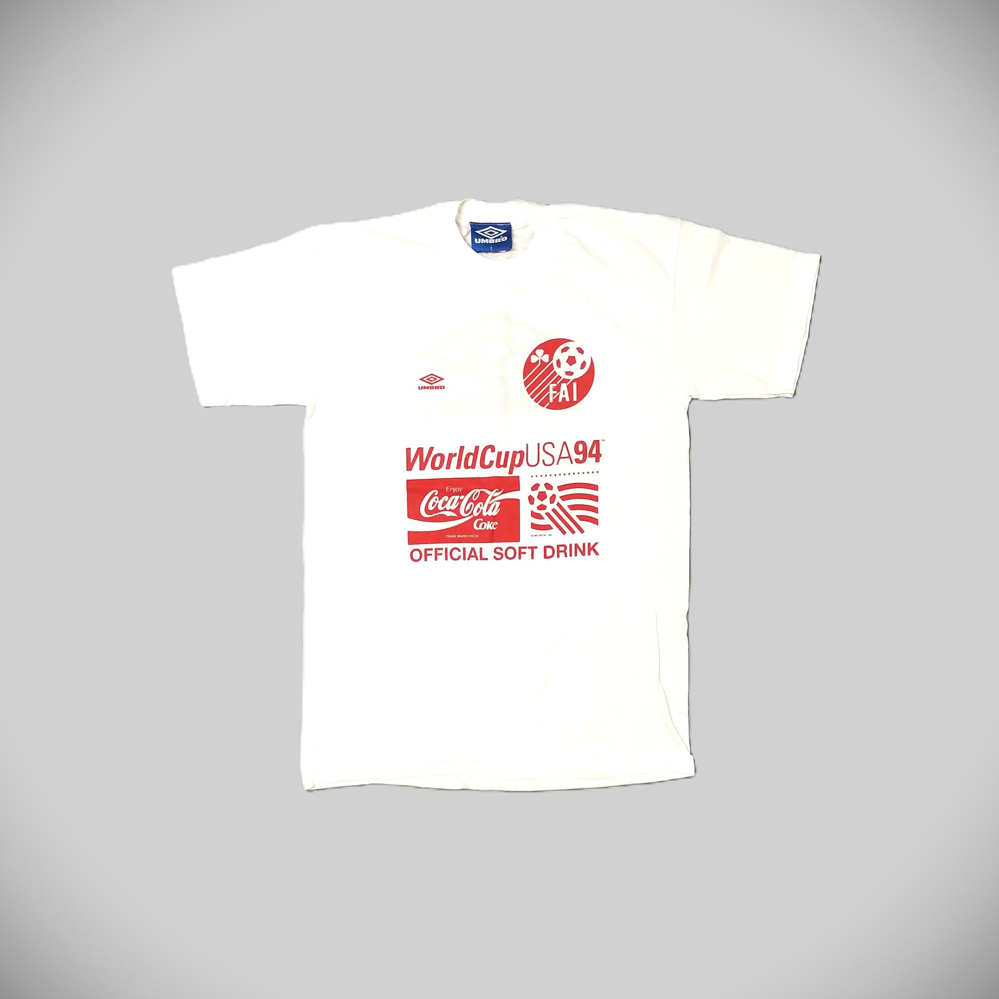 Republic of Ireland Football  Short Sleeve  Casual  T-Shirt  1994 /95  Umbro  World Cup   Unisex Adults       Coca Cola  SHIRTS V SKINS   