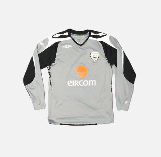 Republic of Ireland Football  Long Sleeve  Goalkeeper  Jersey  2008 / 09  Umbro     Unisex Adults       Eircom  Eire Irish FAI rave  SHIRTS V SKINS   