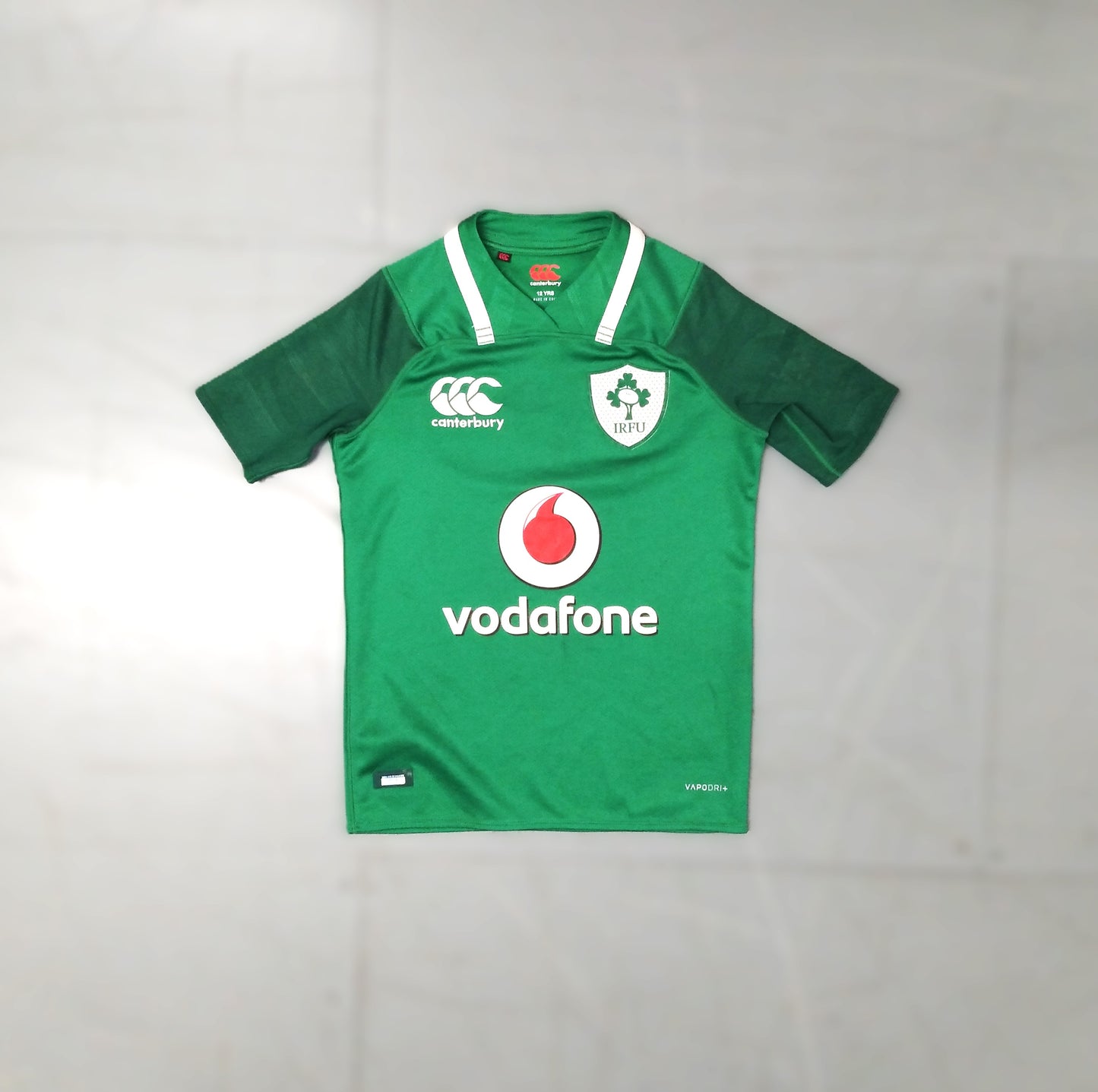 Ireland Rugby  Short Sleeve  Home  Jersey  2017 / 18  Canterbury     Kids       Vodafone    SHIRTS V SKINS   