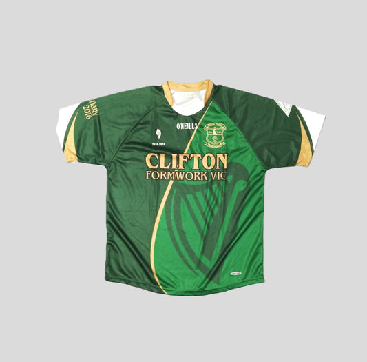 Wolfe Tones Melbourne GAA  Short Sleeve  Home  Jersey  2016 / 17  O'Neills     Unisex Adults       Clifton Formwork  1916 Rising Easter Eire Irish   SHIRTS V SKINS   