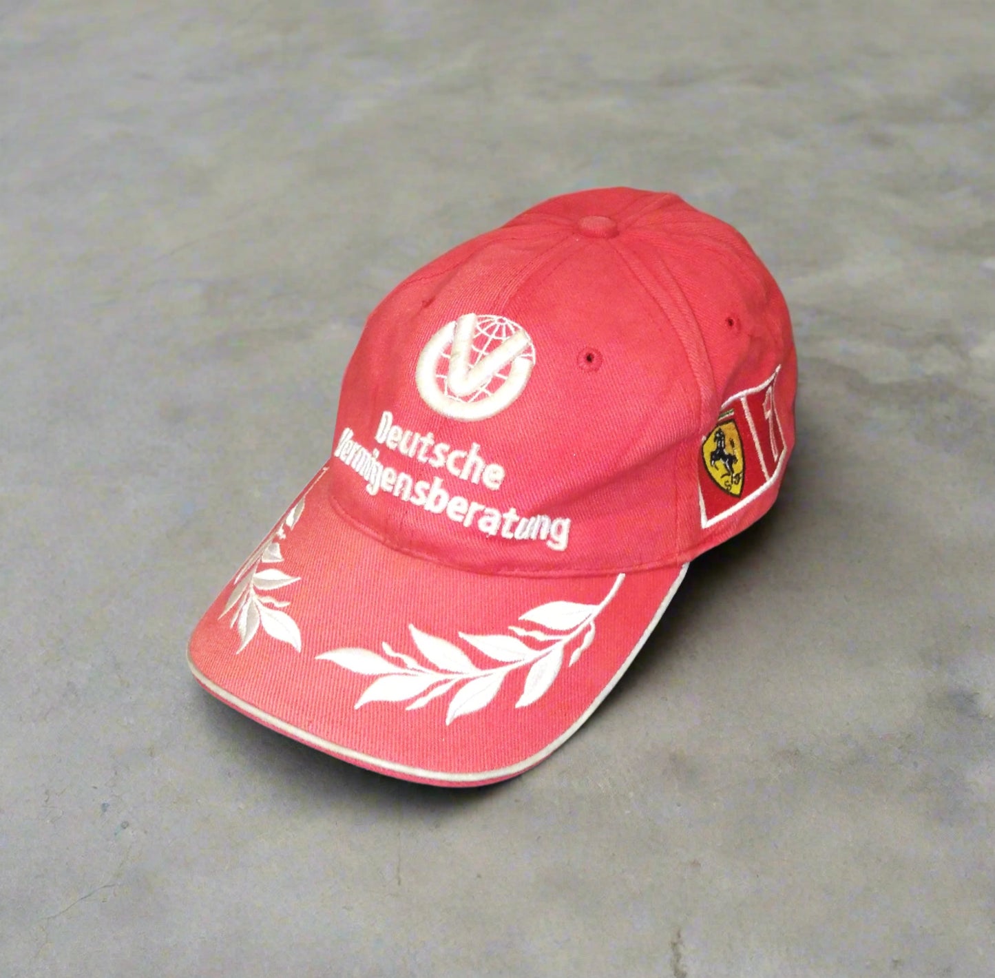 Mcihael Schumacher Ferrari DVAG Motorsports    Casual  Cap  2000s  IDEA     Unisex Adults       Deutsche Vermogensberatung  Ferrari Formula One  SHIRTS V SKINS   