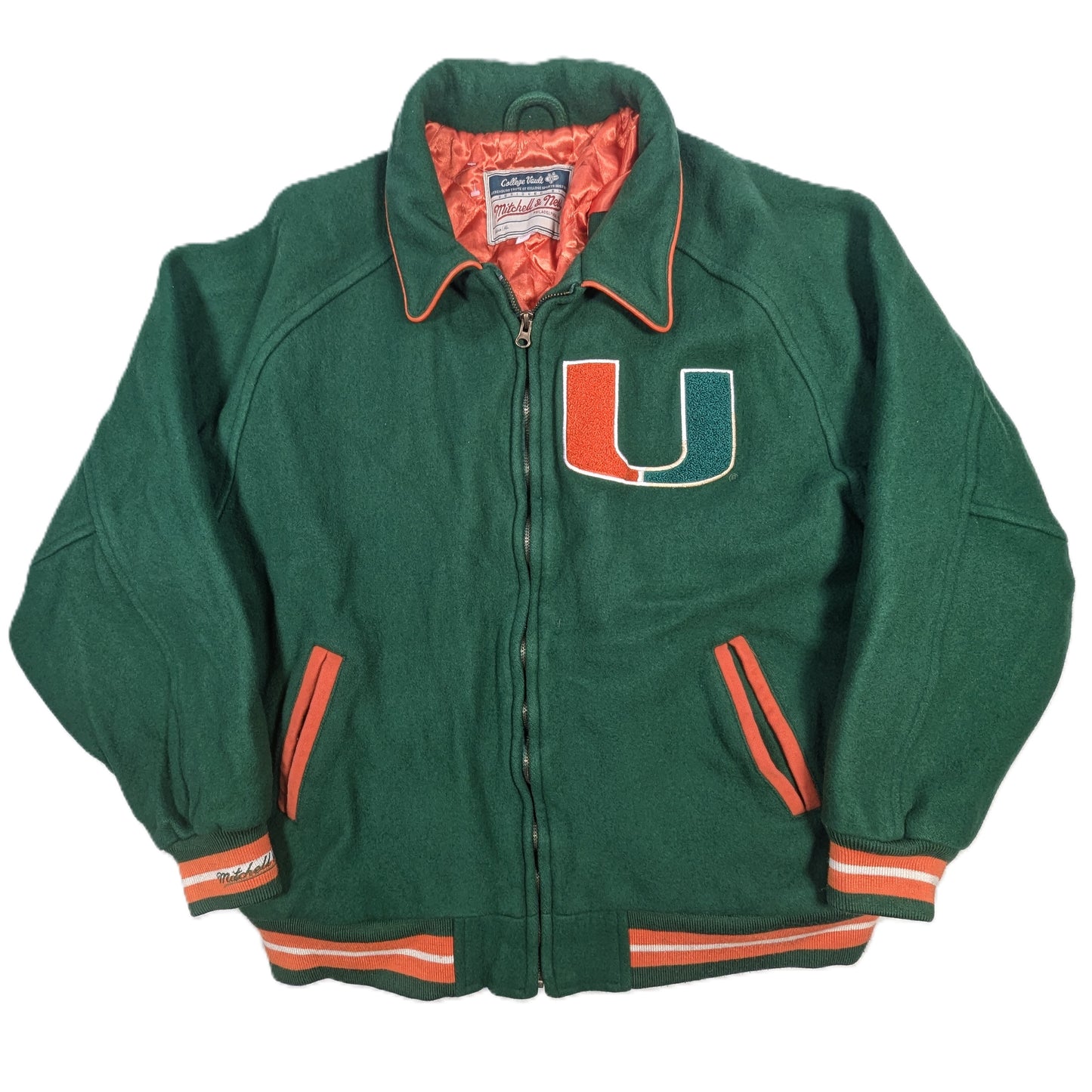 university of miami hurricanes jacket retro  mitchell & ness   svs4103
